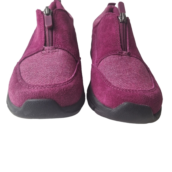 Lands End Women 7.5 Purple‎ Suede Thermolite Zip Up Moc Shoes Microfleece - Picture 4 of 14
